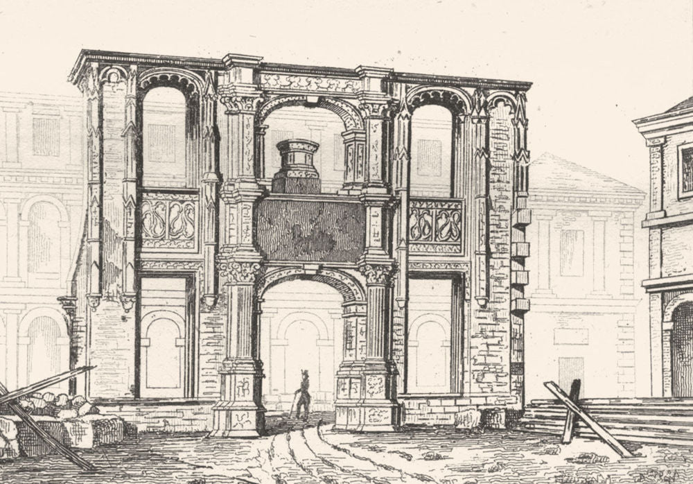 FRANCE. Arc de Gaillon- entrée de L'Ecole des beaux Arts 1835 old print